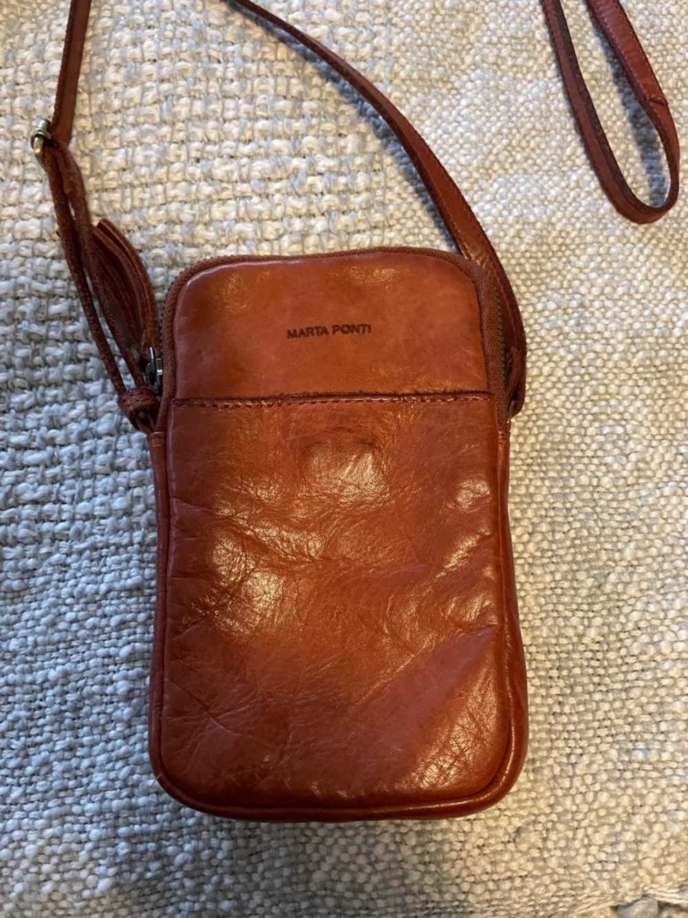 Brown Leather Crossbody Phone Bag